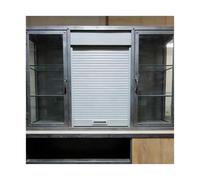 Kit de puerta plegable de acordeón, juego de persiana enrollable con asa, diferentes tamaños, armario de cocina individual, armario de cocina para autocaravanas, puerta plegable DIY (66 x 56 cm)