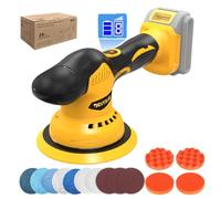 Kit de pulidor inalámbrico para batería Dewalt de 20 V (sin batería), máquina de pulir aleatoria de doble acción sin escobillas de 6 pulgadas, 6 velocidades variables 5500 RPM, pulidor orbital para
