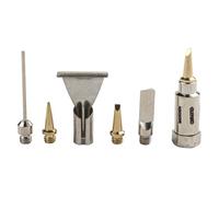 Kit de punta de soldador de gas tipo bolígrafo de 6 piezas para soldadura inalámbrica - Cabezales de boquilla de cobre compatibles con HS-1115K | Diseño de llama aireada | Metal plateado y amarillo