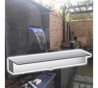 Kit de rebosadero Exterior con Cascada, tubería corrugada y depósito de Acero Inoxidable para estanques de koi: rebosadero fácil de Instalar para jardín/Patio Trasero, 65 cm (2 Pulgadas)