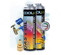Kit de refrigerante 2x 2 en 1 + Cool5, repuesto para sistemas de aire acondicionado, refrigerante R1234yf