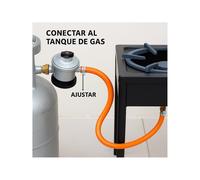 Kit de Regulador de Gas Licuado para Uso Doméstico｜Incluye Manguera Naranja de 1.5m Resistente a la Presión + Doble Abrazadera｜Salida de Presión Estable｜Compatible con Estufas, Calentadores y Calefact