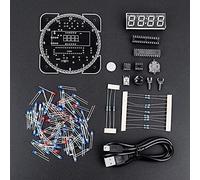 Kit de reloj LED, verde, despertador digital de temperatura, para montaje propio, 81 mm x 81 mm