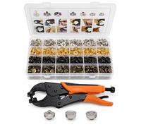 Kit de remaches para prensar, incluye alicates, 100 unidades, 15 mm, fabricado en latón