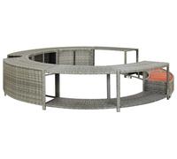 Kit de renovación para jacuzzi – Protector para el borde del jacuzzi en color gris, fabricado con madera de eucalipto e incluye un compartimento de almacenamiento