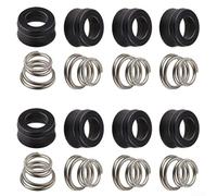 Kit de Reparación de para grifos RP4993 con 8 Asientos y Resortes para Fontanería - Juntas de Goma para Eliminar Fugas en Baño y Cocina - Manillas Dobles - Tamaño 10x10x5cm Negro(eight)