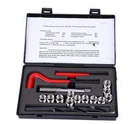 Kit de Reparación de Roscas de 17 Piezas, Métrico M12x1.25mm Taladro Helicoidal de Acero Inoxidable Llave Hexagonal Tornillo de Rosca Herramientas de Mano de Reparación de Roscas Dañadas