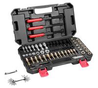 Kit de reparación de roscas VEVOR para roscas UNC, UNF y métricas, juego de 61 piezas, herramienta para rehacer roscas con brocas, insertos y limas para mecánicos y aficionados al bricolaje
