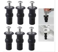 Kit de reparación para asiento de inodoro - Juego universal de ferretería con tornillos, bisagras y tuercas para una instalación sencilla (6 piezas anti-óxido)