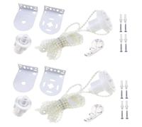 Kit de reparación para rollos, 32 mm, color blanco, con cadena de perlas, 2 unidades