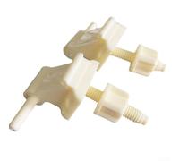 Kit de repuesto de bisagra de asiento de inodoro de plástico blanco con tornillos para tapas de baño estándar para fácil instalación, juego de reparación de 4 cm de ancho (blanco)
