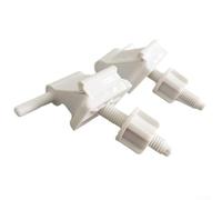 Kit de repuesto de bisagra de plástico blanco para asiento de inodoro, juego de ajuste estable de 4 cm de ancho con tornillos para una fácil instalación y reparación de asientos de inodoro de baño