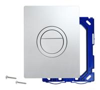 Kit de repuesto de botón de descarga de inodoro, sistema de descarga doble, diseño de cabeza redonda, instalación vertical horizontal, construcción ABS, 15,6 cm (plata)