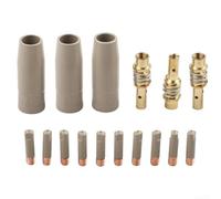 Kit de revestimiento de boquilla a base de cobre, 16 piezas para 15AK para copas de protección que soportan una vida útil prolongada y una limpieza eficaz de escoria de soldadura