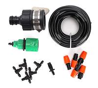 Kit de riego por goteo automático para jardín, kit de riego micro ajustable para bricolaje, de ahorro de agua para plantas, kit de de riego por tubo resistente para patio,
