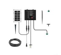 Kit de riego por goteo solar, sistema automático de riego de jardín para plantas en maceta, patio al aire libre, invernadero y balcón, controlador de aspersor nebulizador para vacaciones (15 metros)