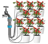 Kit de riego por para 10 ollas con controlador programable | Sistema de riego que ahorra tiempo para una distribución eficiente del agua en exteriores sin intervención manual constante