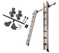Kit de riel de escalera deslizante, riel de metal con rodillo de piso para acceso al loft, sistema ajustable y retráctil para un uso cómodo en bibliotecas y hogares