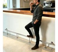 Kit De Riel De Pie para Barra De, Reposapiés De Barra para Interiores, No requiere soldadura Barandilla de apoyo para los pies, Para mesas altas de bar(Silver,520cm/17ft)