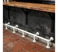 Kit De Riel De Pie para Barra De, Reposapiés De Barra Resistente, Barandilla de apoyo para los pies Para mesas altas de bar(White,120cm/3.9ft)