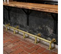Kit De Riel De Pie para Barra De, Reposapiés De Barra Resistente, Barandilla de apoyo para los pies Para mesas altas de bar(Gold,160cm/5.2ft)