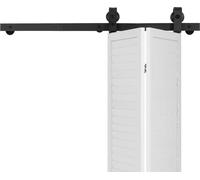 Kit de riel para puertas correderas de doble panel, con una longitud de 40 pulgadas, diseñado para dos puertas de 18 pulgadas cada una
