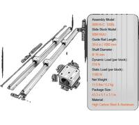 Kit de rieles guía lineales VEVOR, alta capacidad de carga, construcción duradera de aluminio y acero, modelo SBR16, 1000 mm