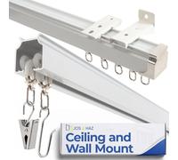 Kit de rieles para cortinas de 4 metros, fabricado en aluminio, para montaje en techo o pared