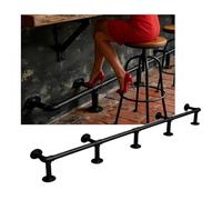 Kit De Rieles Para Pies Barra Negra Estilo Industrial, Para Reposapiés Pub, Restaurante Comercial Para El Hogar, Apoyo Para En Sótano Personalizable(2.9M/9.51FT)