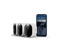 Kit de seguridad exterior ARLO Pro 6 2K+ HDR con 3 cámaras Blancas, visión nocturna a color, detección IA, seguimiento automático 12x, ángulo 160° - Nuevo