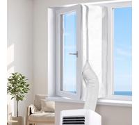 Kit de sellado de ventana de aire acondicionado, doble manguera f kit de sellado de ventana de aire acondicionado portátil, ahorro de energía para el hogar/oficina (400 cm)