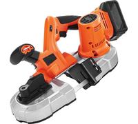Kit de sierra de cinta portátil de 20V, con una profundidad de corte de 65 x 65 mm, sierra de cinta de 360W con motor sin escobillas y alimentación de 220V AC, batería de 4.0 Ah, sierra de cinta portá