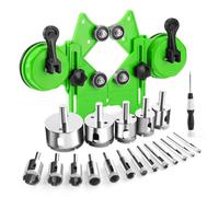 Kit de sierra perforadora de diamante, juego de 17 brocas para azulejos con ventosas dobles, guía de sierra perforadora de 4 a 83 mm, juego de sierra perforadora hueca para cerámica, vidrio, azulejos,