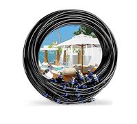 Kit De Sistema De Nebulización para Exteriores con Bomba Silenciosa Y Rociadores De Latón, Nebulizadores para Patios, Sistema De Riego por Goteo para Jardín E Without Pump 3m Tube+ 4nozzles