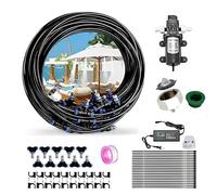 Kit De Sistema De Nebulización para Exteriores con Bomba Silenciosa Y Rociadores De Latón, Nebulizadores para Patios, Sistema De Riego por Goteo para Jardín E with Pump, 3m Tube+ 4nozzles