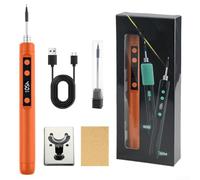 Kit de soldador con interfaz, punta de aleación de calentamiento rápido de 8 segundos y control de temperatura de precisión para reparaciones sobre la marcha, diseño portátil compacto y ligero (A)