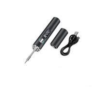 Kit de soldador inalámbrico de 11 piezas recargable por USB, pantalla digital, herramienta de reparación de electrónica portátil para aficionados al bricolaje, 100 mm, negro (1 unidad)