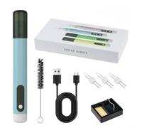 Kit de soldador USB inalámbrico recargable con pantalla digital de calor rápido para placa de circuito, teléfono móvil, fijación de reloj, azul (azul)