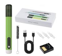 Kit de soldador USB, inalámbrico, recargable, digital, control de temperatura, para placa de circuito, teléfono, reparación de relojes, herramienta de precisión, calor rápido de 8 segundos (verde)