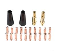 Kit de soldadura de boquilla sin gas con núcleo de flujo, 24 piezas con puntas de 0,8 mm y 0,9 mm, 2 boquillas, 2 difusores de gas para Lincoln Weld Pak para máquinas de soldadura MIG