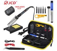 Kit de Soldadura Eléctrica JCD de 80W con Pantalla LCD, Temperatura Ajustable, 220V/110V, Juego de Herramientas de Soldadura, Puntas de Soldadura, Estación de Retrabajo SILVER