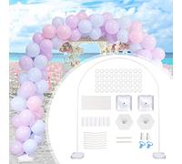 Kit de soporte de arco de globos de 8 x 6 pies para suelo, marco de arco de globos con base para boda, cumpleaños