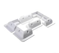 Kit de soporte de montaje de panel solar con base para caravana, barco, yate, techo plano, soporte de ángulo ajustable, negro o blanco, juego de seis piezas, material ABS, diseño deflector de viento