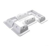Kit de soporte de montaje para panel solar, sin taladros, ABS para esquina y soportes laterales para caravana, barco, techo plano para superficie, negro y blanco, 6 piezas (blanco)