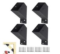Kit de soporte para cenador, metal resistente de 45 grados, 4 soportes de soporte de pagola de madera, para interior, jardín, patio, porche, cubierta, techo, árbol, casa, cabaña