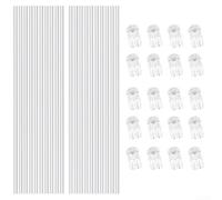 Kit de soporte para plantas de acrílico transparente, 20 estacas con clips a juego. Disponible en 40 cm y 45 cm, diseño para sostener tallos de flores y verduras y evitar que se doblen. (45 cm)