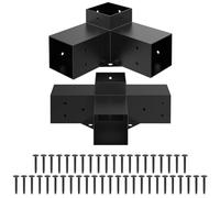 Kit de soportes de pérgola con tornillos fabricados en acero aleado para marcos de madera y cenador de jardín de 4 x 4 (B)