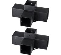 Kit de soportes para pérgola, 4"x4", tamaño interior 3.6"x3.6, 2 unidades. Soportes de esquina robustos de 4 vías para madera, kit de base para postes, fácil instalación. Vigas de madera para gazebos,