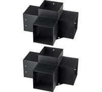 Kit de soportes para pérgola, 6"x6", tamaño interior 5.6"x5.6, 2 unidades. Soportes de esquina robustos de 4 vías para trabajos en madera, kit de base para postes, fácil instalación. Vigas de madera p