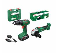 Kit de taladro 18 v 1x2,5 ah + amoladora 18 v 115 mm sin batería bosch
